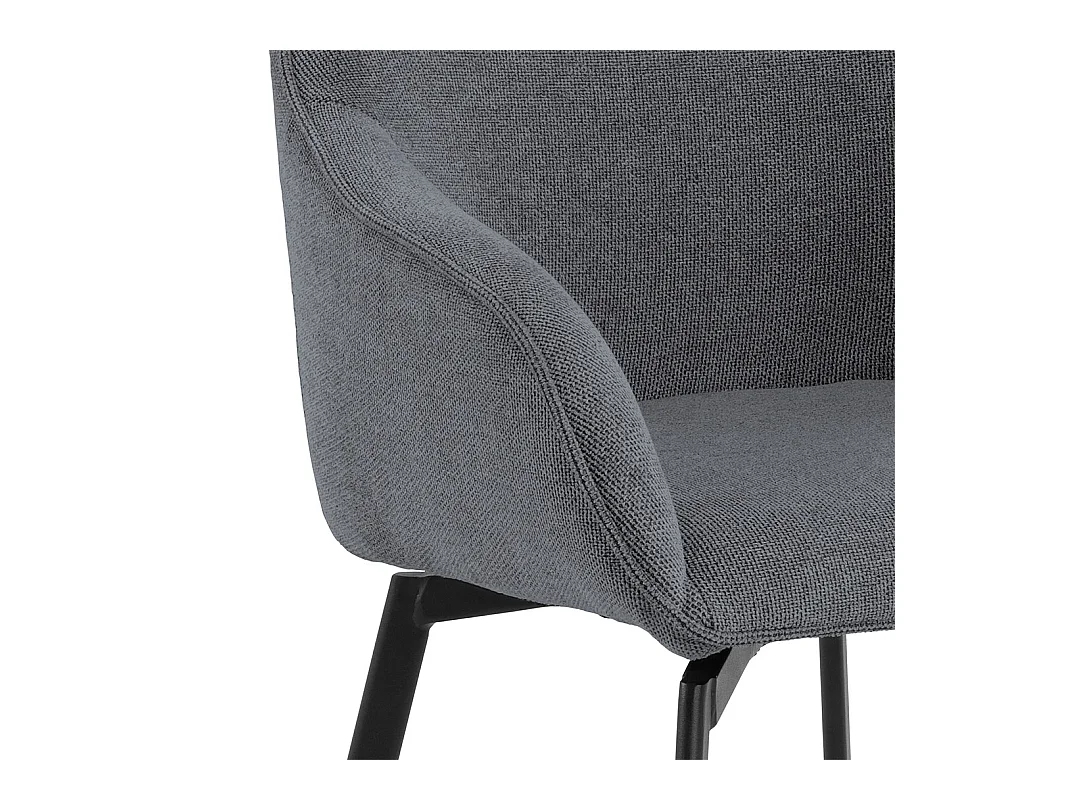 Clara chaise de salle à manger avec accoudoirs tissu gris.