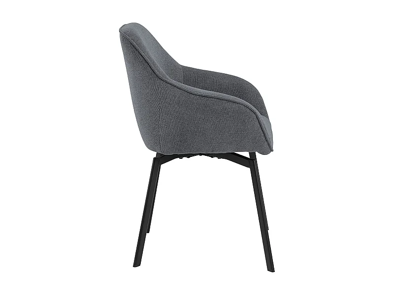 Clara chaise de salle à manger avec accoudoirs tissu gris.