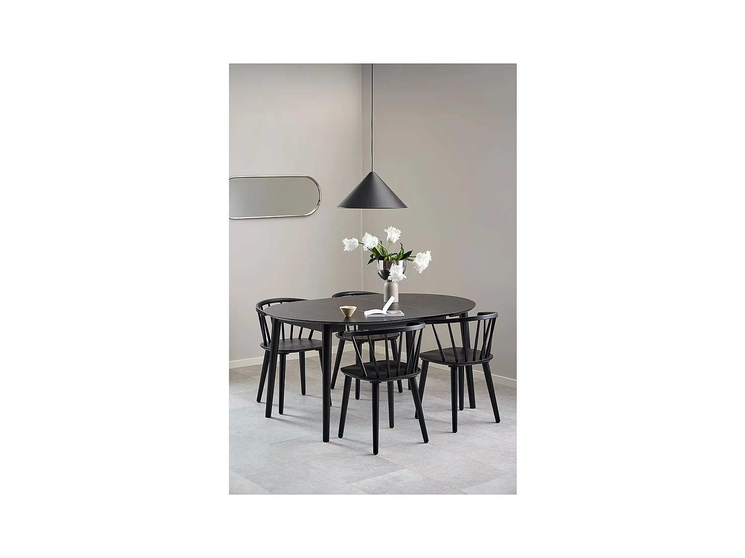 Ida chaise de salle à manger bois noire.