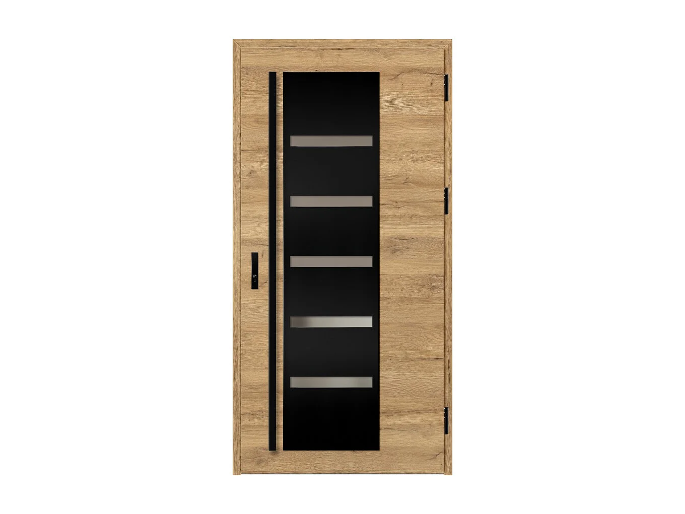 Porte d'entrée en acier avec cadre en aluminium AMBERG 1 90*200 -100*200 cm - Poussant: Droit - Dimensions: 100 cm - Bâton de maréchal: Avec