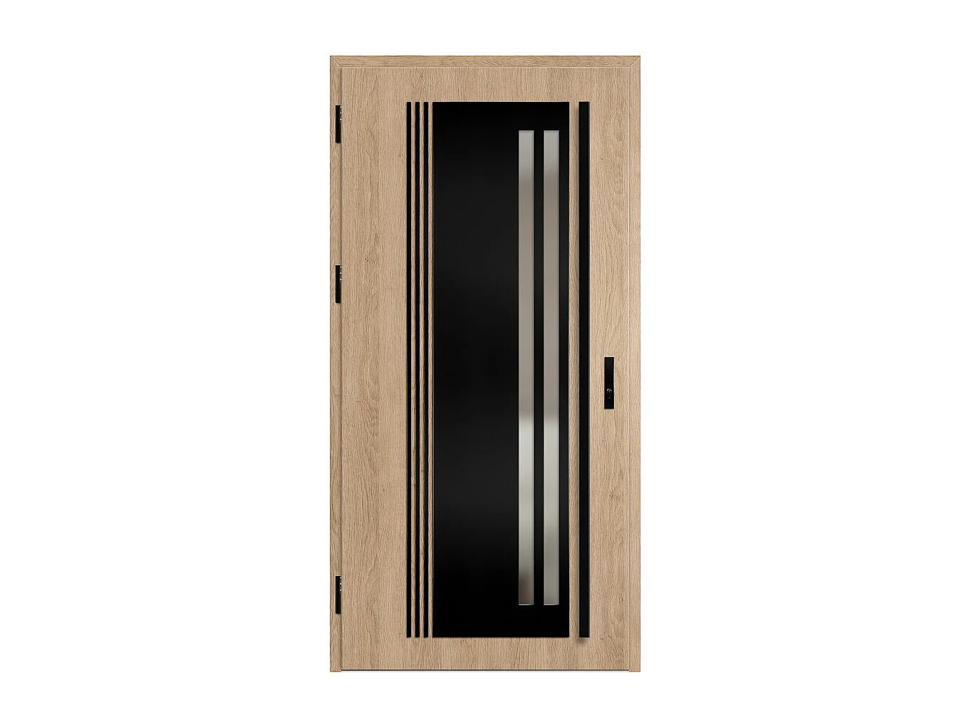 Porte d'entrée en acier avec cadre en aluminium LINDEN 5 90*200 -100*200 cm - Poussant: Gauche - Dimensions: 100 cm