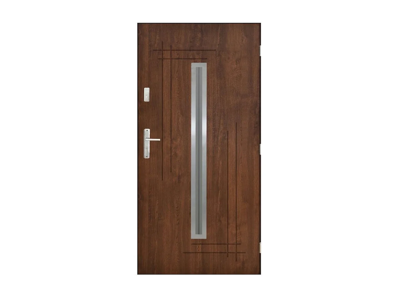 Porte d'entrée Venus 80 cm 72 mm en acier inoxydable en 3 coloris - Couleur: Chêne doré - Poignée et serrure : Sans - Poussant: Droit