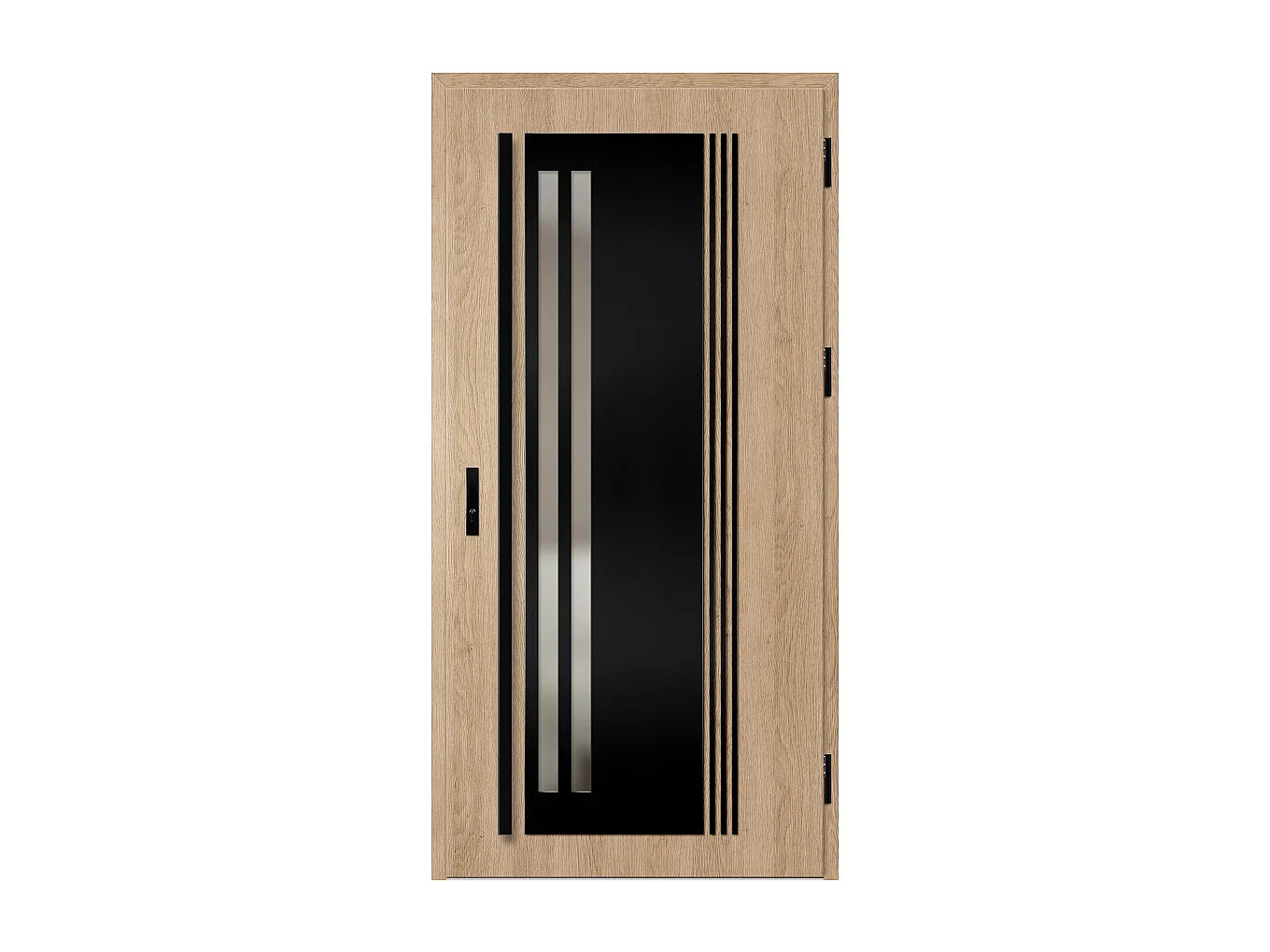 Porte d'entrée en acier avec cadre en aluminium LINDEN 5 90*200 -100*200 cm - Poussant: Droit - Dimensions: 90 cm
