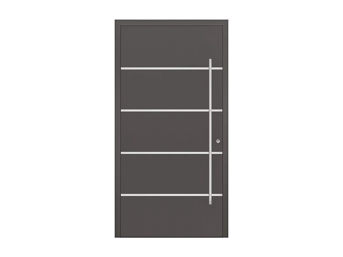 Porte d'entrée en aluminium PASSIVE ALU F2 90 cm anthracite - Poussant: Droit