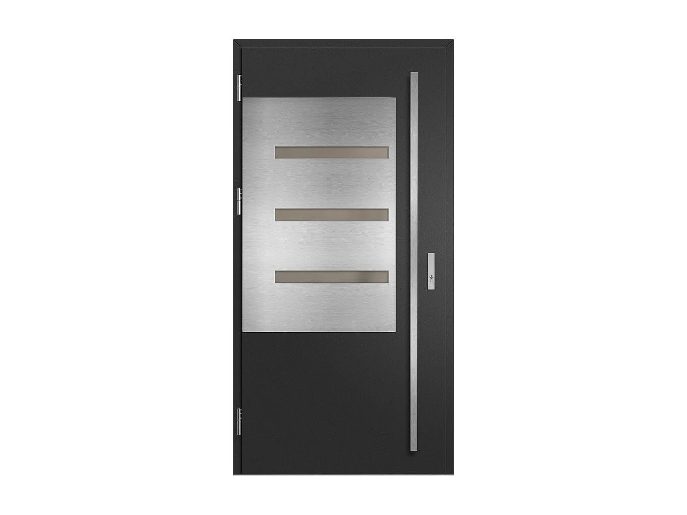 Porte d'entrée en acier avec cadre en aluminium MELK 1 90*200 -100*200 cm - Poussant: Gauche - Dimensions: 100 cm