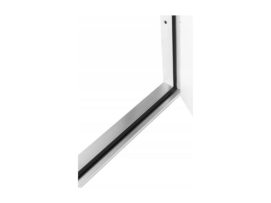 Porte d'entrée 80 cm en acier inoxydable blanc - Poignée et serrure : Avec - Poussant: Droit
