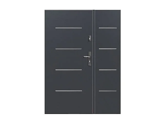 Porte d'entrée double MADRID 140 cm - 90x50 cm - Poignée et serrure : Avec - Sens d'ouverture: Tirant gauche