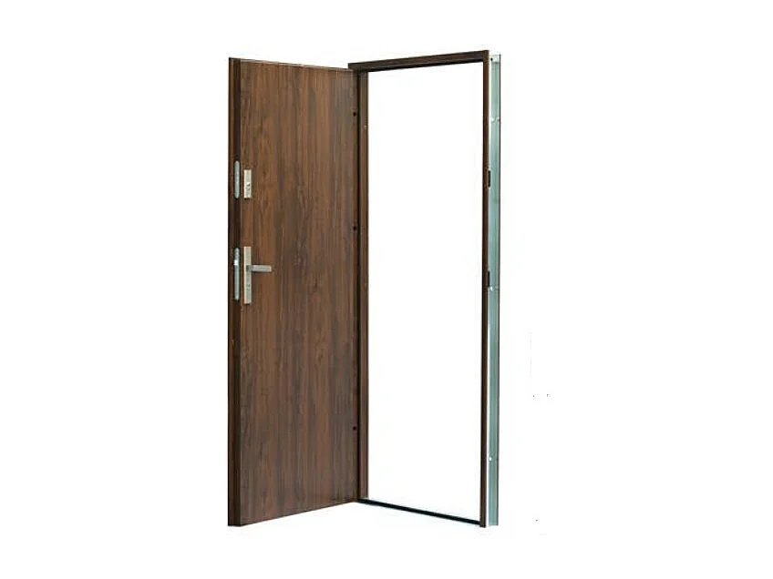 Porte d'entrée KALA 90 cm H1 en acier inoxydable Anthracite - Poignée et serrure : Avec - Poussant: Droit