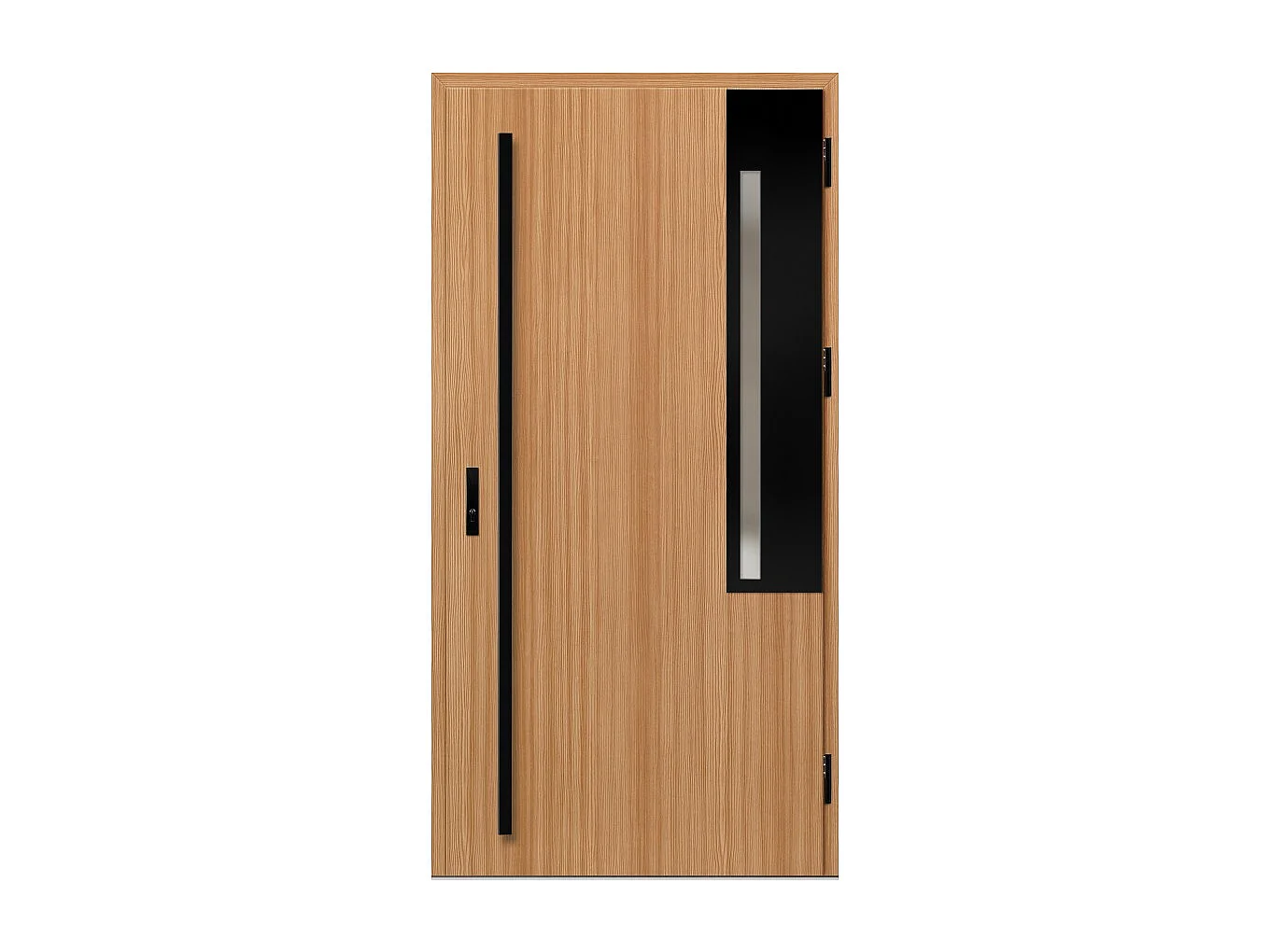 Porte d'entrée en acier avec cadre en aluminium FRYBURG 1 pin 90*200 -100*200 cm - Poussant: Gauche - Dimensions: 90 cm - Bâton de maréchal: Avec