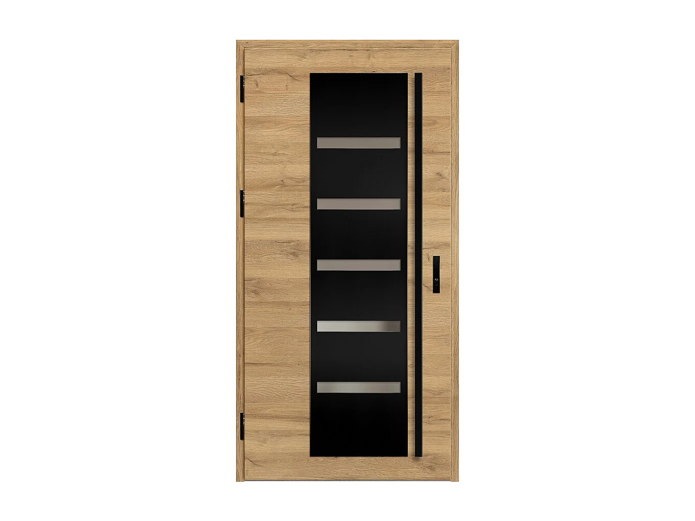 Porte d'entrée en acier avec cadre en aluminium AMBERG 1 90*200 -100*200 cm - Poussant: Gauche - Dimensions: 90 cm - Bâton de maréchal: Sans