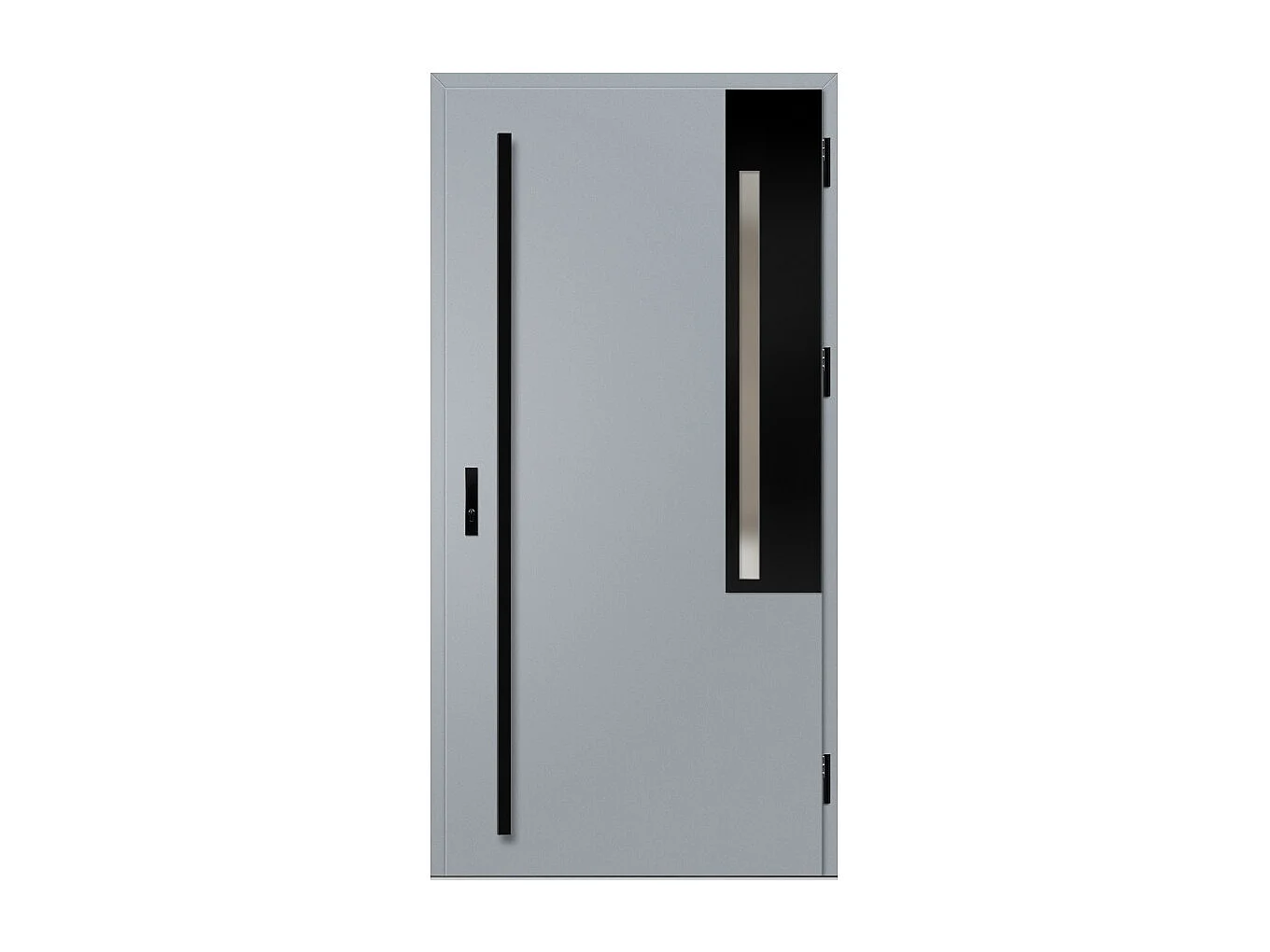 Porte d'entrée en acier avec cadre en aluminium FRYBURG 1 90*200 -100*200 cm - Poussant: Droit - Dimensions: 100 cm - Bâton de maréchal: Sans