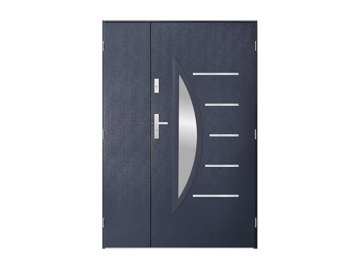 Porte d'entrée double CENTORO 130x200 cm anthracite - Poignée et serrure : Avec - Poussant: Gauche
