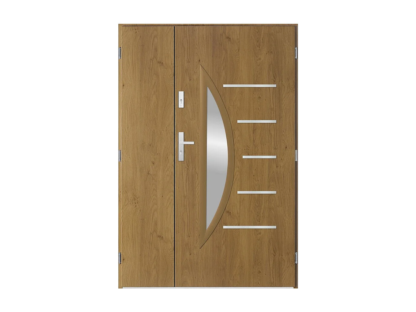 Porte d'entrée double CENTORO 130x200 cm winchester - Poignée et serrure : Avec - Poussant: Gauche