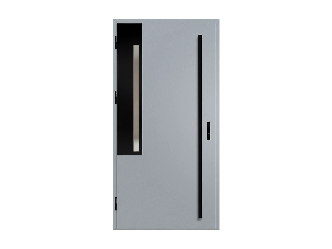 Porte d'entrée en acier avec cadre en aluminium FRYBURG 1 90*200 -100*200 cm - Poussant: Gauche - Dimensions: 90 cm - Bâton de maréchal: Sans