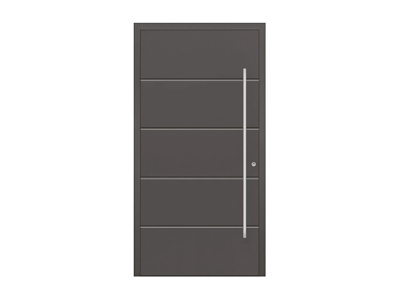 Porte d'entrée en aluminium PASSIVE ALU F1 90 cm anthracite - Poussant: Gauche