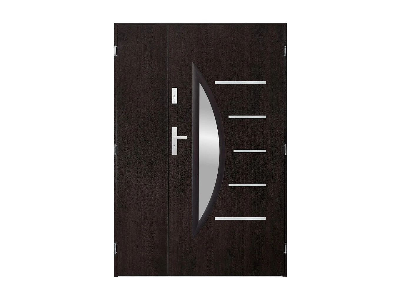 Porte d'entrée double CENTORO 130x200 cm wengé - Poignée et serrure : Sans - Poussant: Gauche