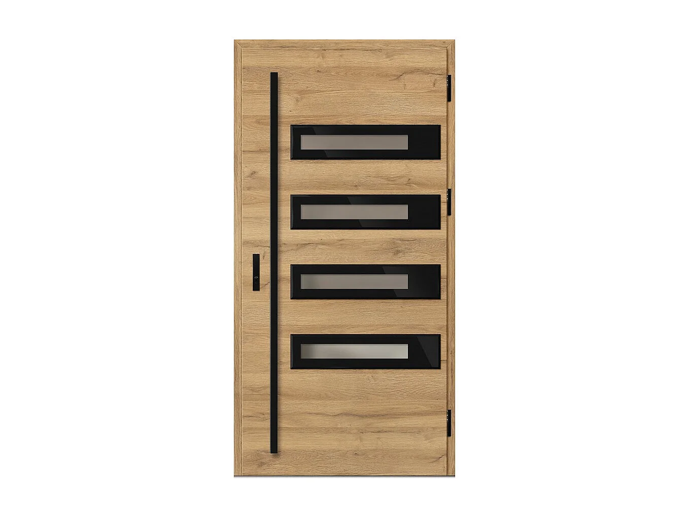 Porte d'entrée en acier avec cadre en aluminium SION 1 90*200 -100*200 cm - Poussant: Droit - Dimensions: 90 cm