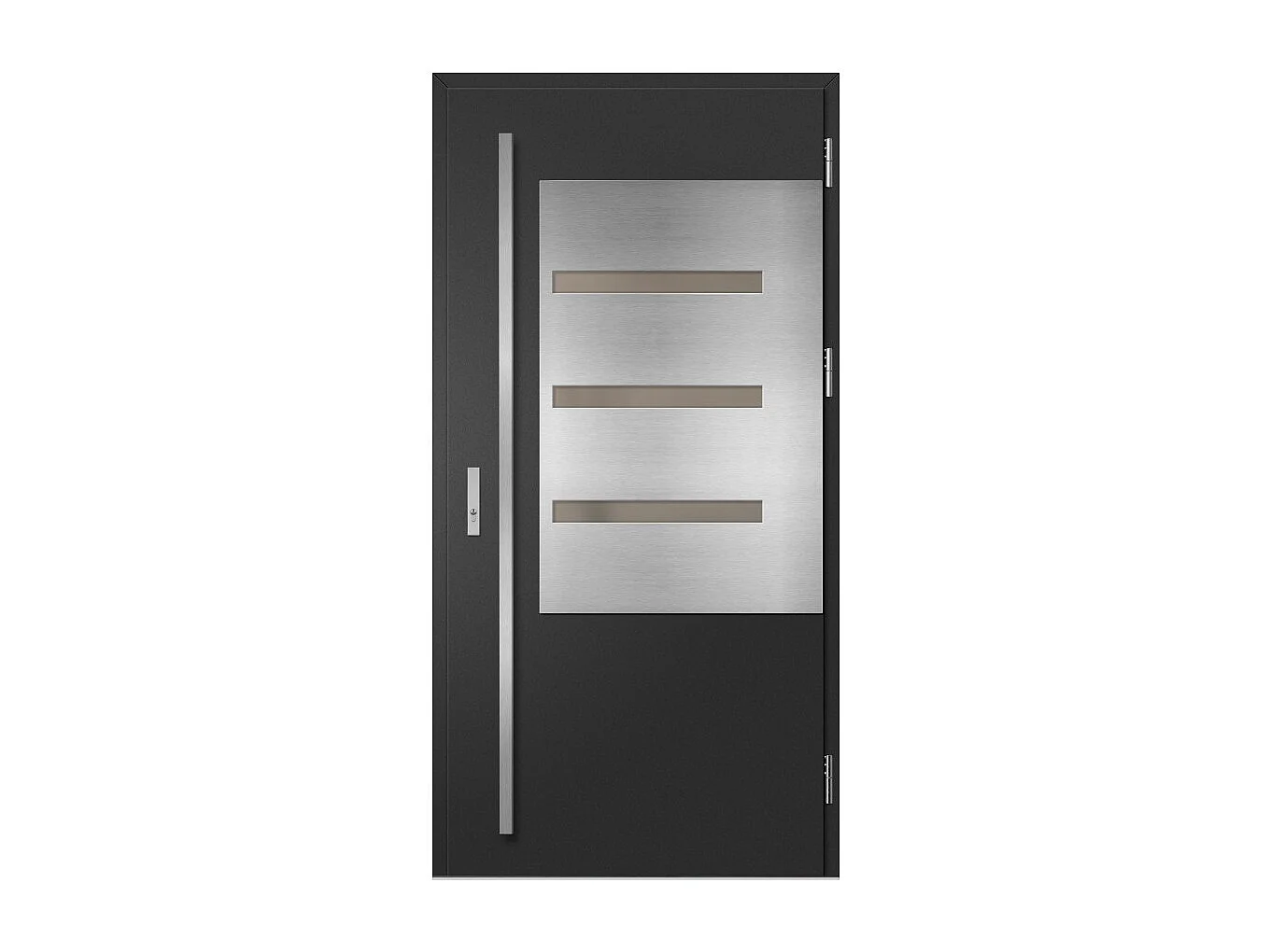 Porte d'entrée en acier avec cadre en aluminium MELK 1 90*200 -100*200 cm - Poussant: Droit - Dimensions: 100 cm