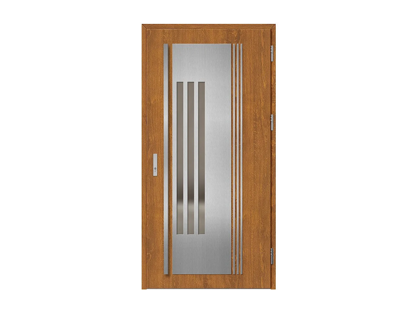 Porte d'entrée en acier avec cadre en aluminium MURTER 6 90*200 -100*200 cm - Poussant: Droit - Dimensions: 100 cm