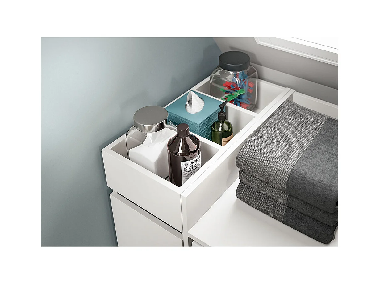 Bañera gratis 1 cajón 3 compartimentos color blanco.