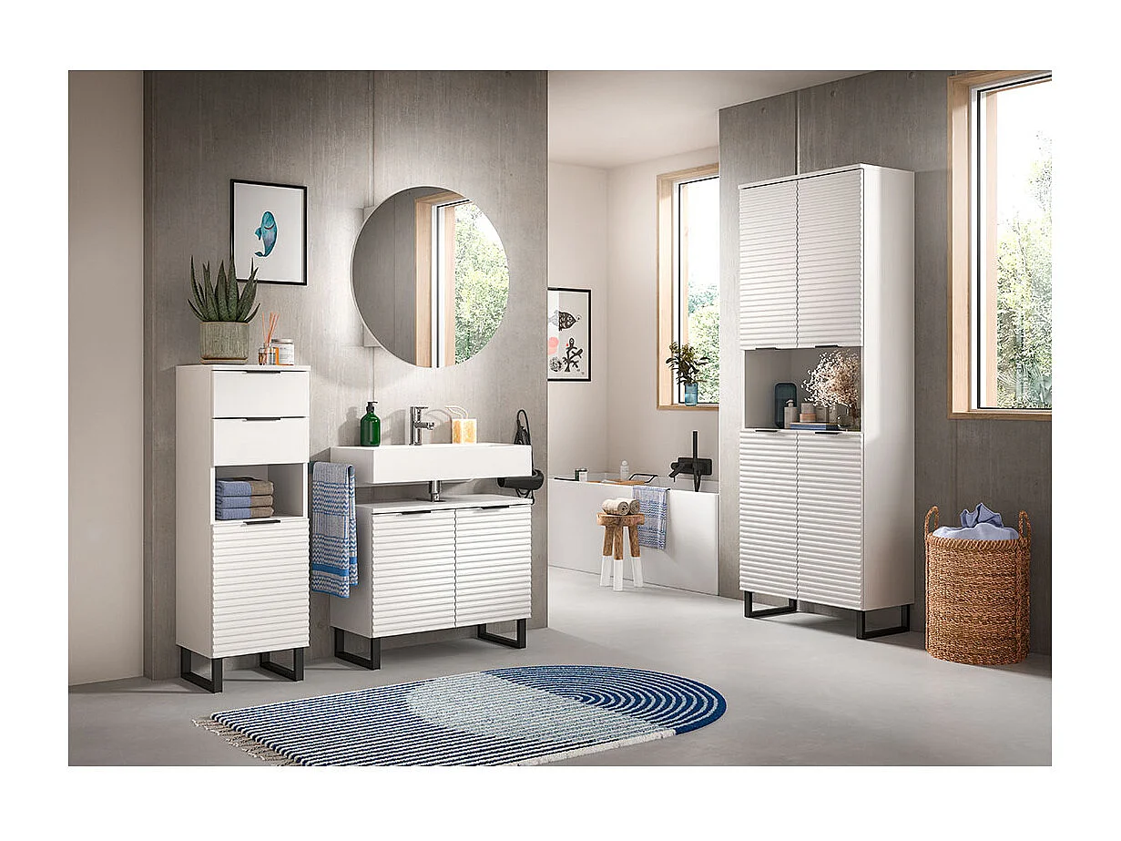 Mueble de baño Riff 2 cajones 1 puerta 1 compartimento blanco.