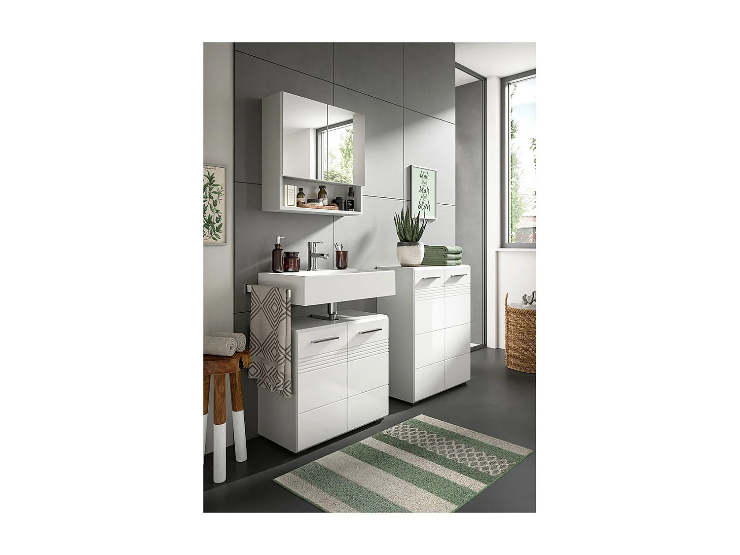 Bañera Copa 2 puertas blanco alto brillo.