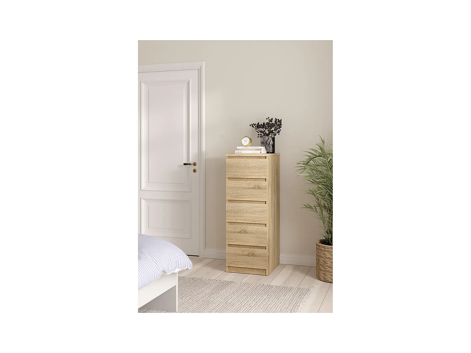 Noulan Kommode 5 Schubladen, Eichen Dekor.