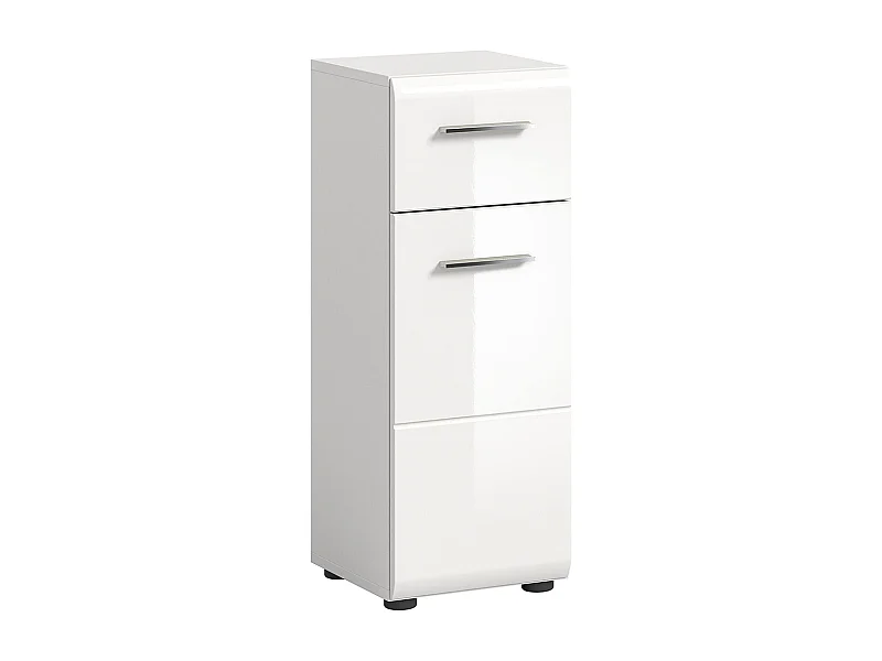 Mobiletto per bagno di ghiaccio con 1 cassetto e 1 anta, bianco lucido.