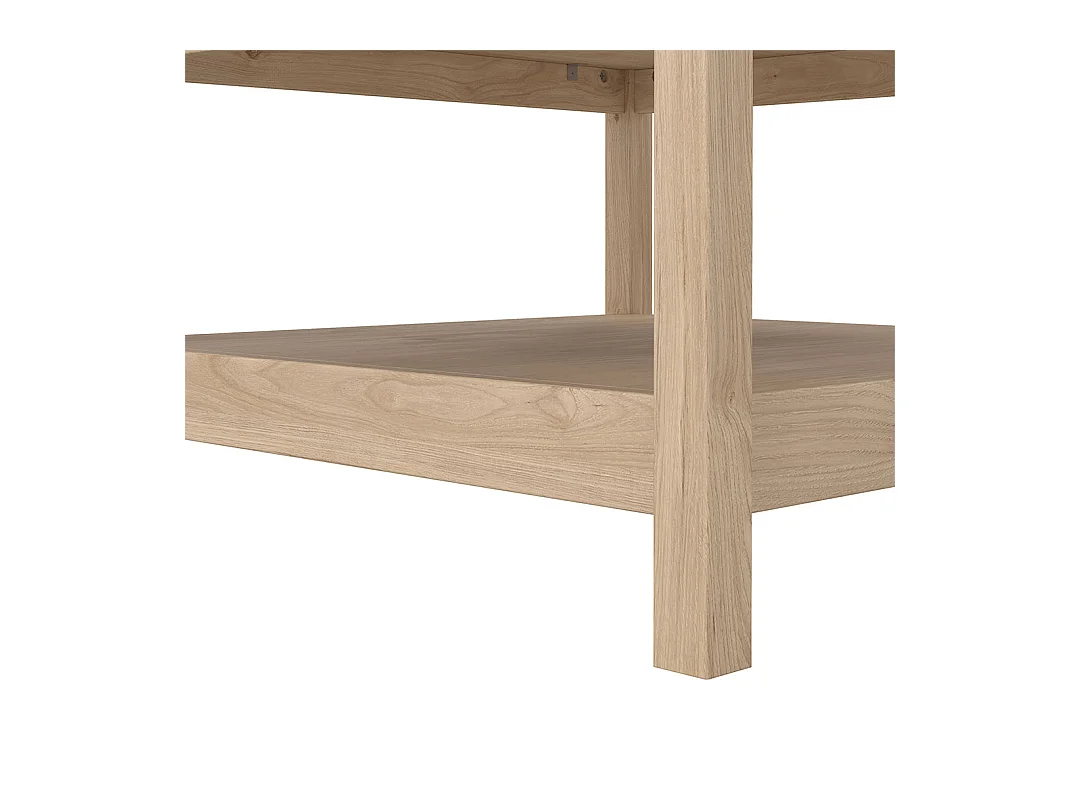 Mesa de centro Madrid 1 estante decoración roble.