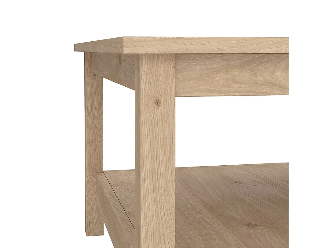 Mesa de centro Madrid 1 estante decoración roble.