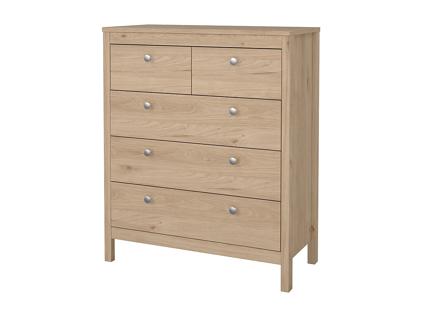 Madrid Kommode 5 Schubladen Eichen-Dekor.