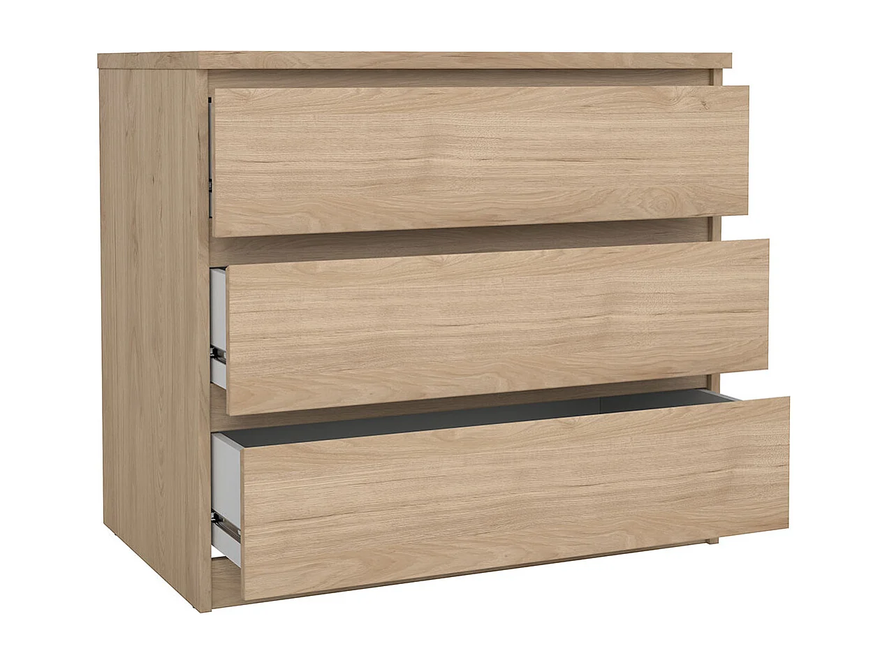 Cassettiera Naia a 3 cassetti, decoro rovere.