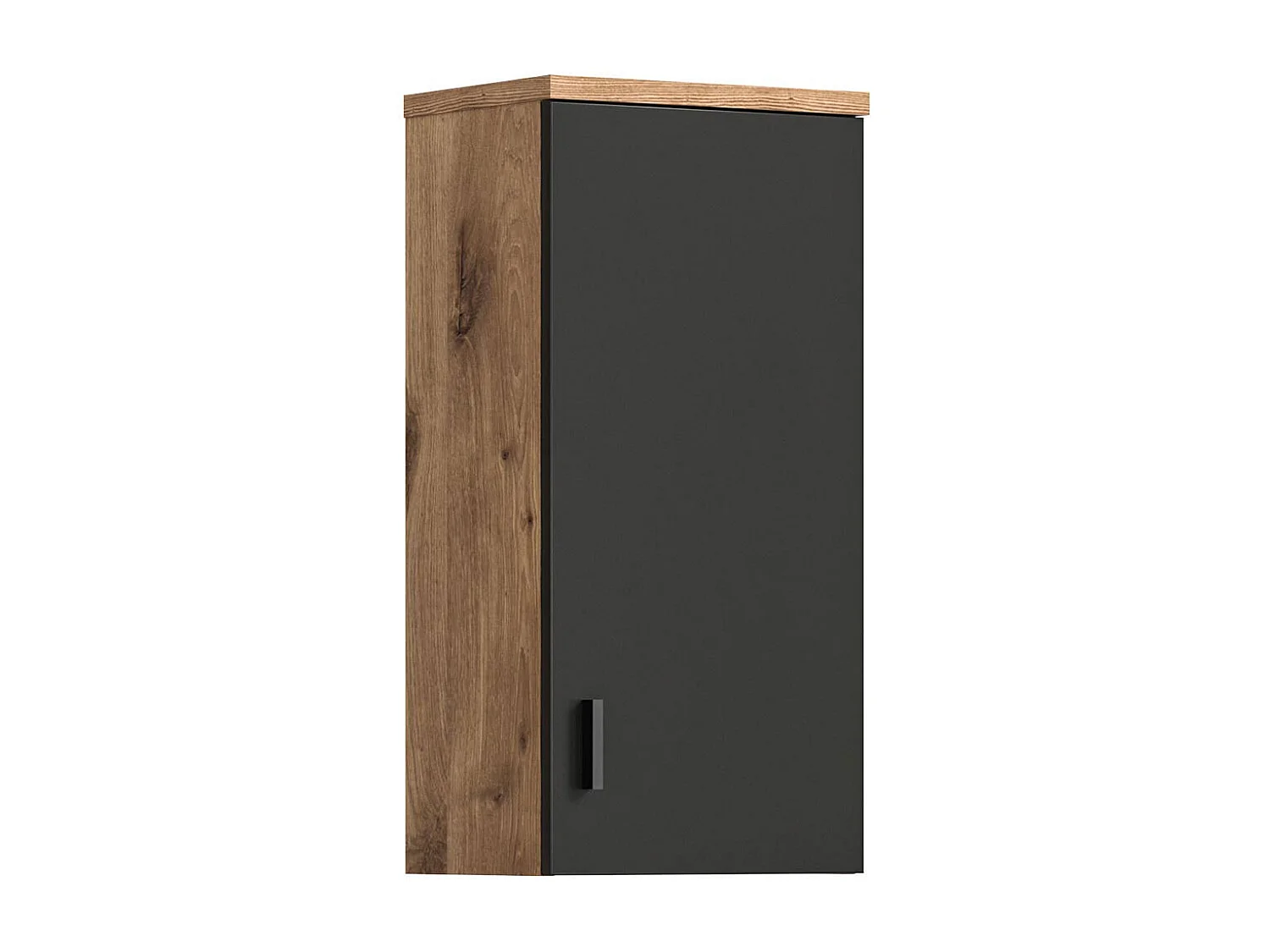 Grado armoire de salle de bain accroché au mur 1 porte chêne décor,mat gris.