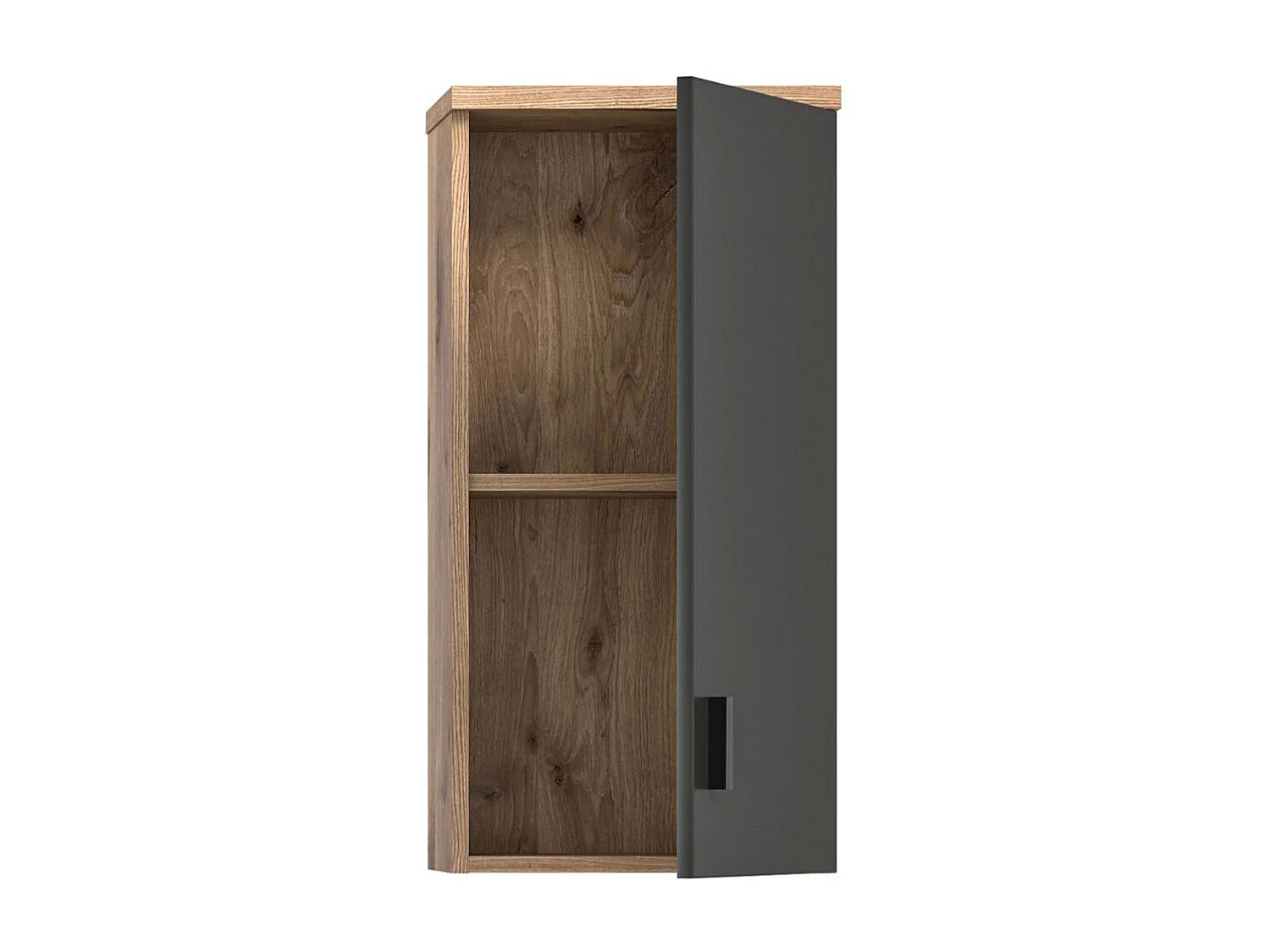 Grado armoire de salle de bain accroché au mur 1 porte chêne décor,mat gris.
