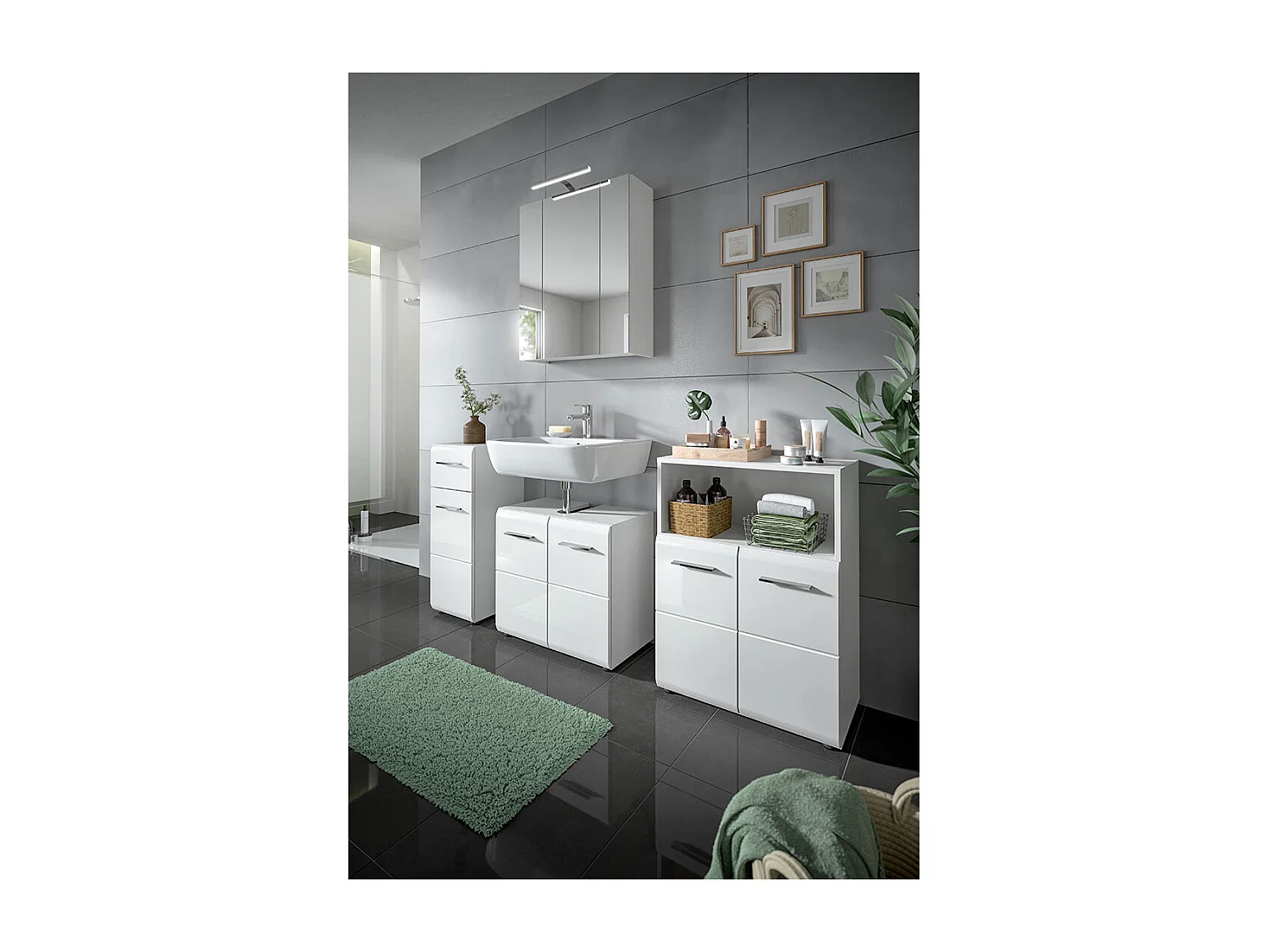 Bañera de hielo 2 puertas 1 compartimento blanco alto brillo.