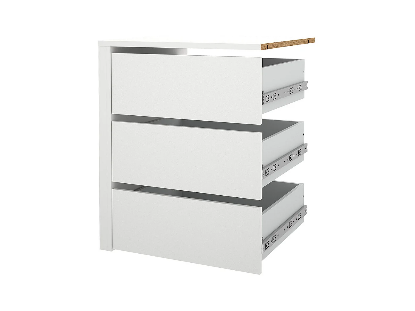 Armadio Catania con 3 cassetti da 57 cm a 120 cm bianco