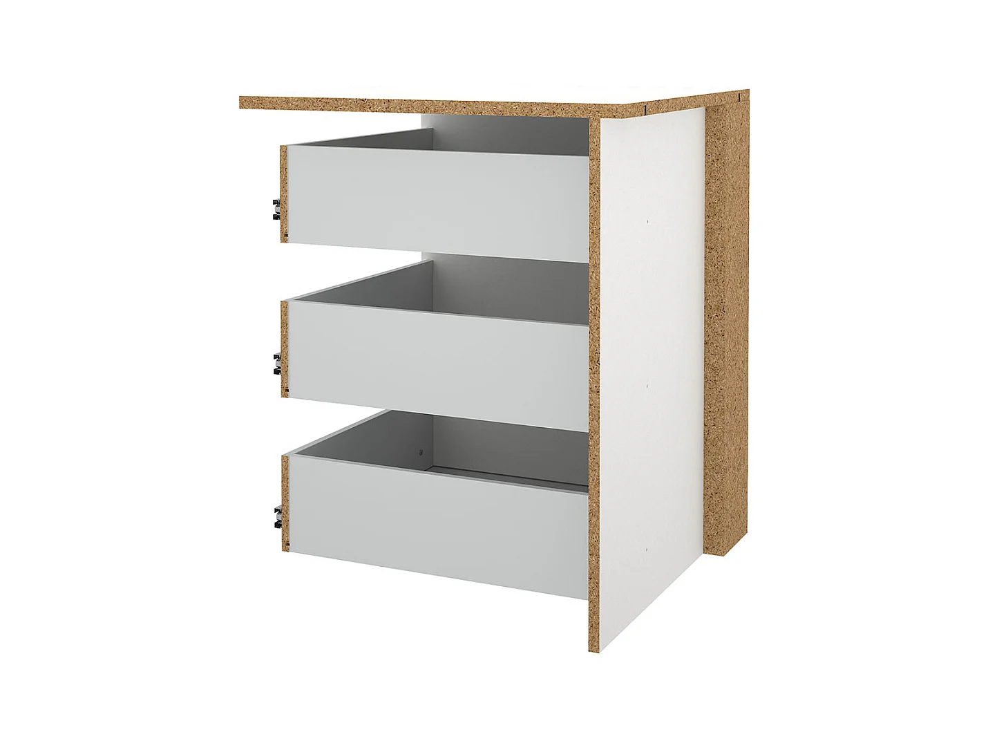 Armadio Catania con 3 cassetti da 57 cm a 120 cm bianco