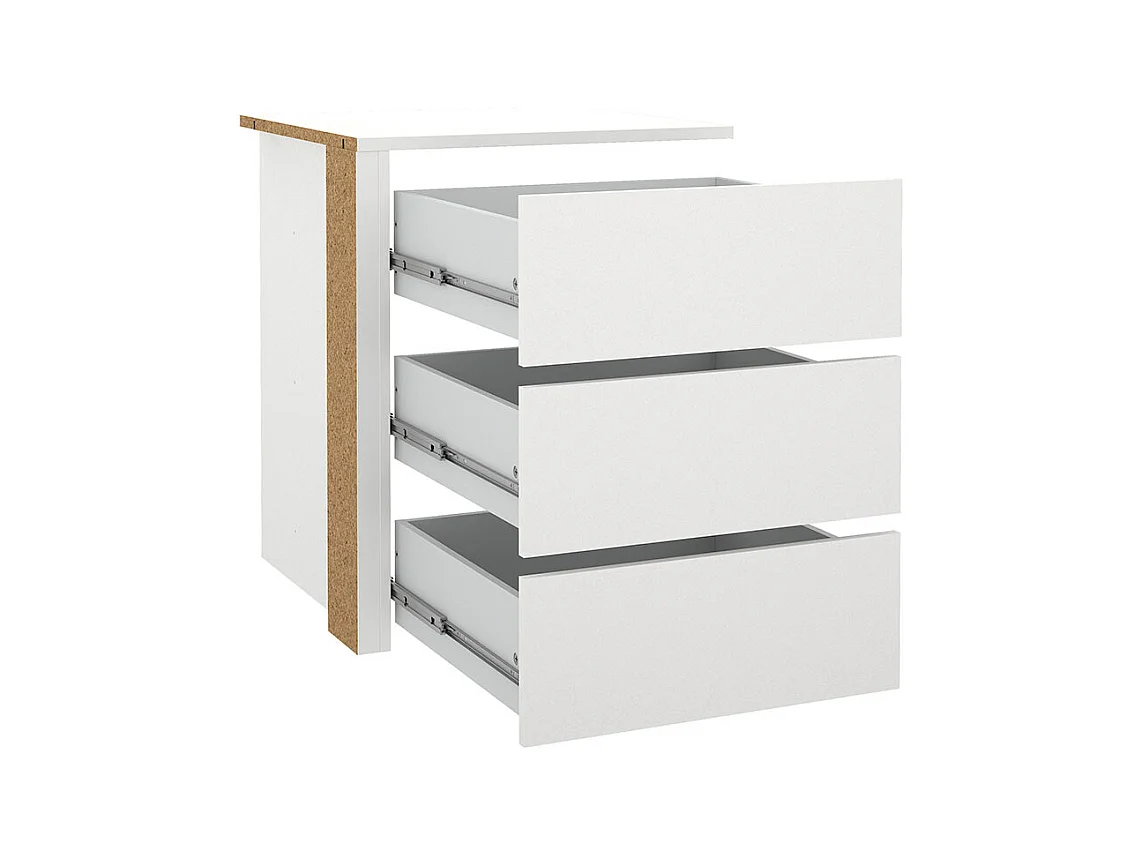 Armadio Catania con 3 cassetti da 57 cm a 120 cm bianco