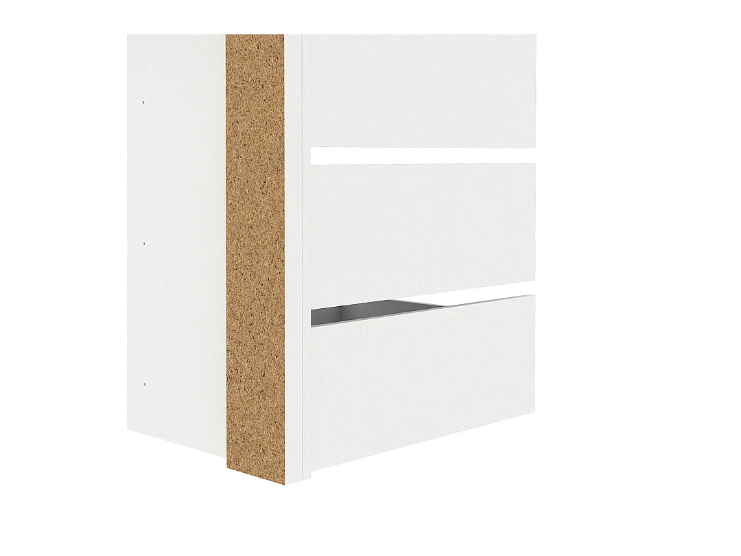 Armadio Catania con 3 cassetti da 57 cm a 120 cm bianco