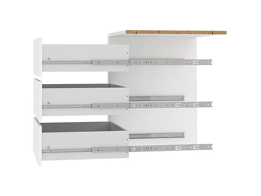 Armadio Catania con 3 cassetti da 57 cm a 120 cm bianco