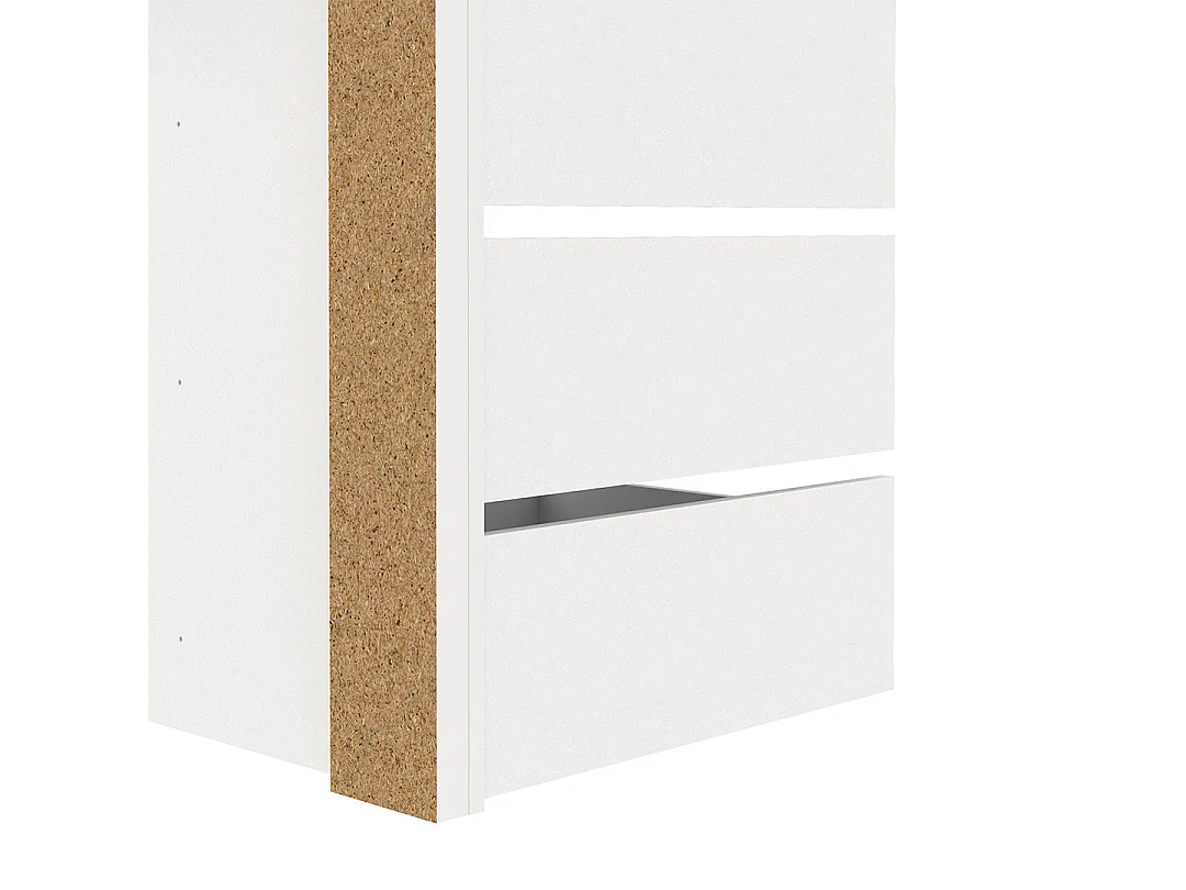 Armadio Catania con 3 cassetti da 57 cm a 120 cm bianco