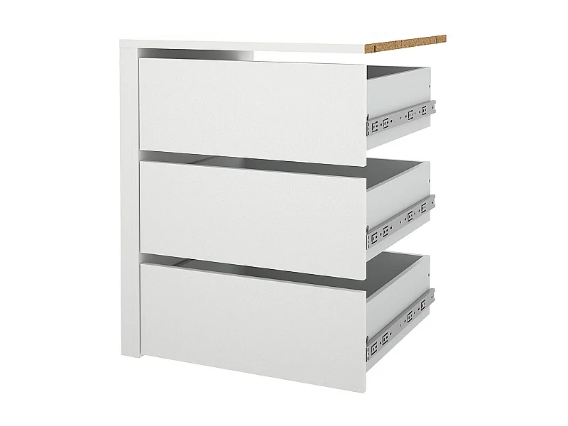 Armadio Catania con 3 cassetti da 57 cm a 120 cm bianco
