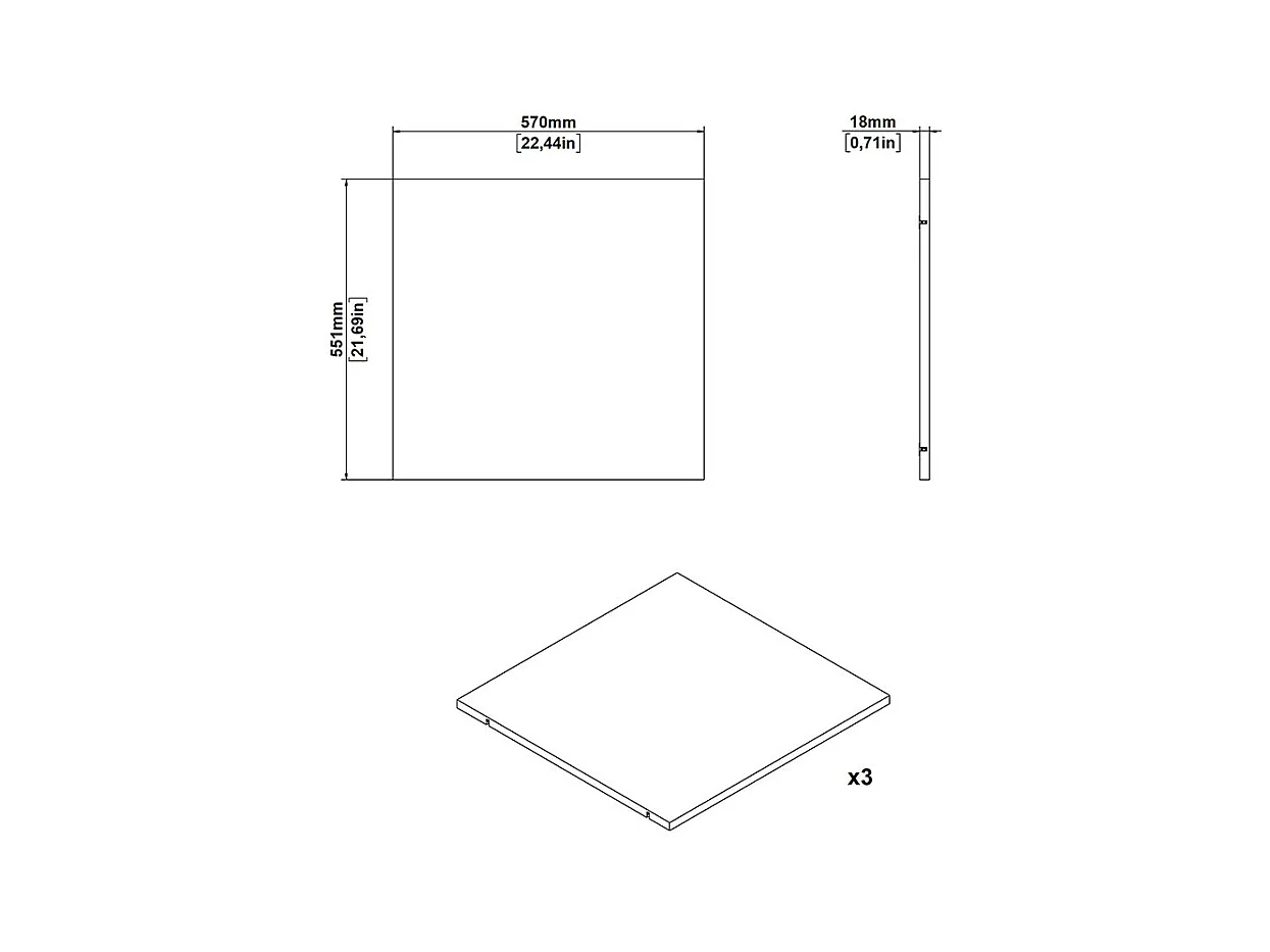 Armadio Catania 3 ripiani da 57cm a 120cm bianco