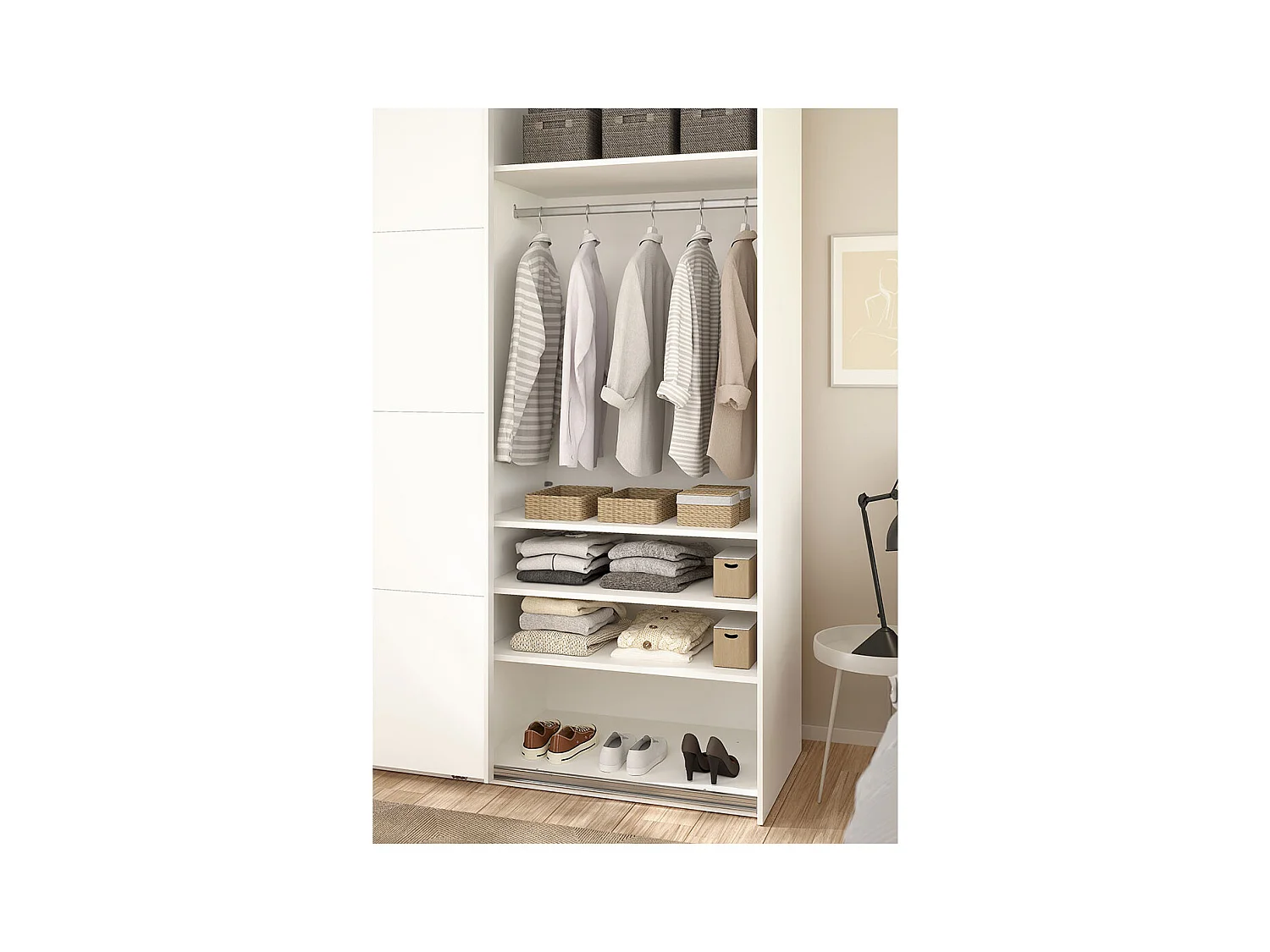 Armadio Catania 3 ripiani da 87cm a 180cm bianco