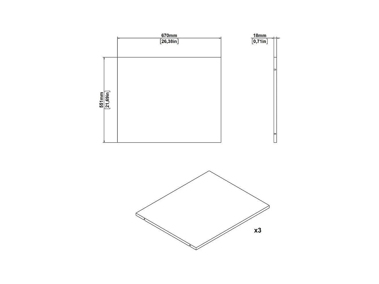 Armadio Catania 3 ripiani da 67cm a 140cm bianco