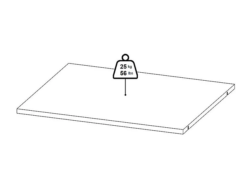 Catania 3 Böden 67 cm bis 140 cm Kleiderschrank weiß