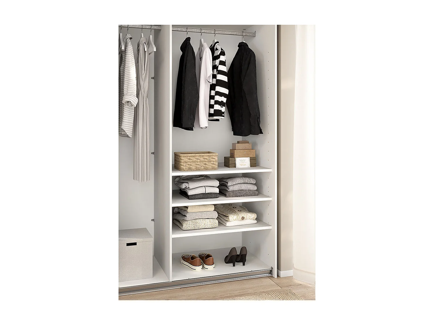 Armadio Catania 3 ripiani da 71,25 cm a 240 cm bianco