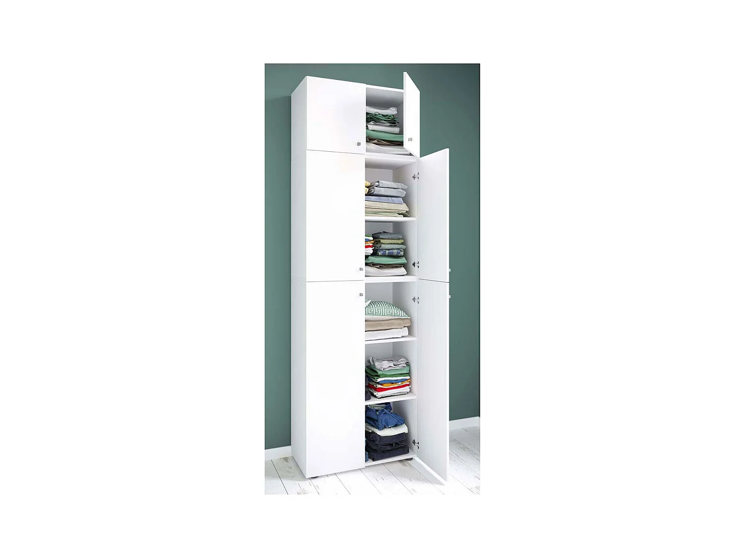 LonaXXL armoire de rangement 6 portes blanc.