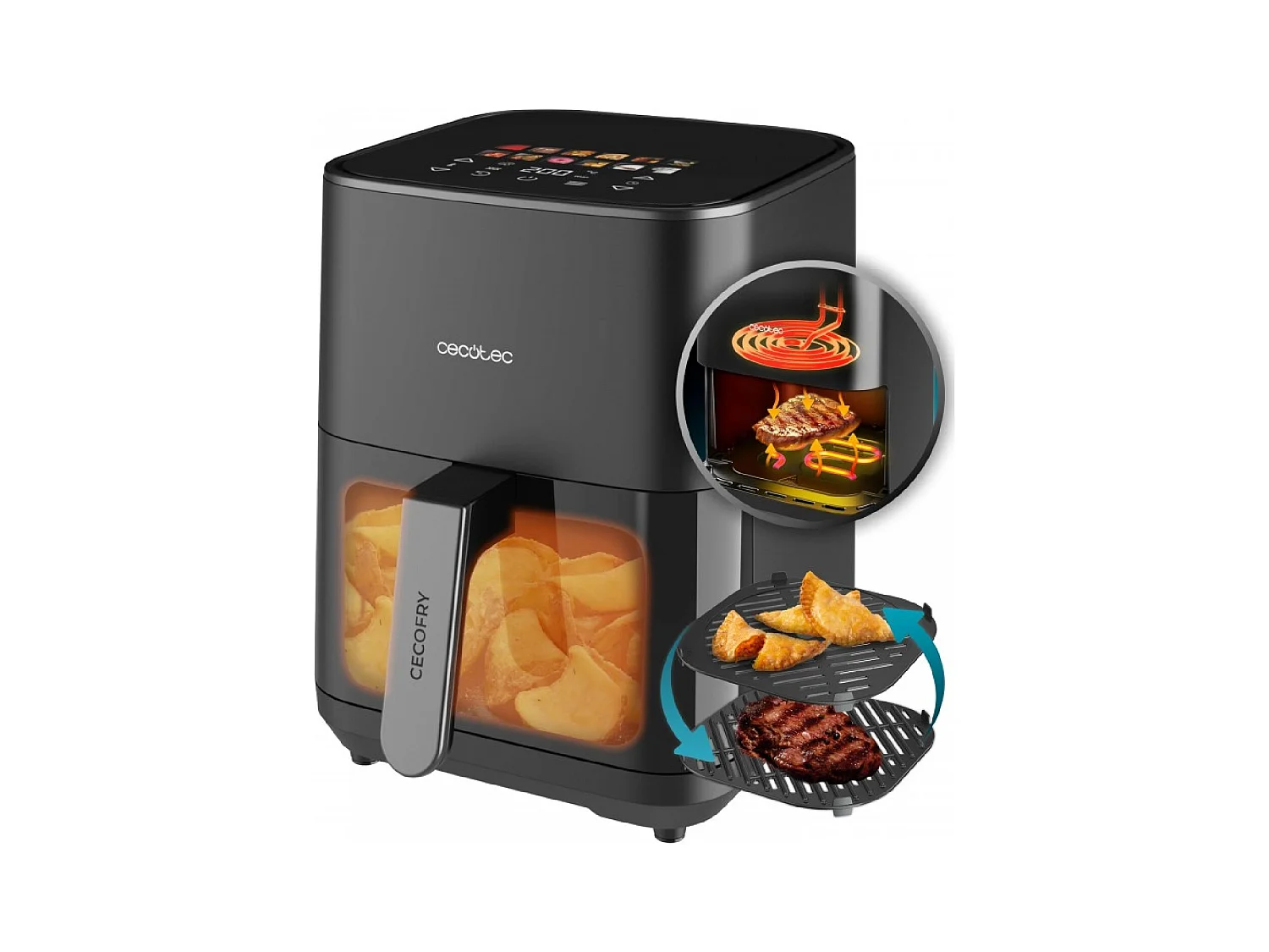 Cecotec Freidora sin aceite Cecofry&Grill Duoheat 4000