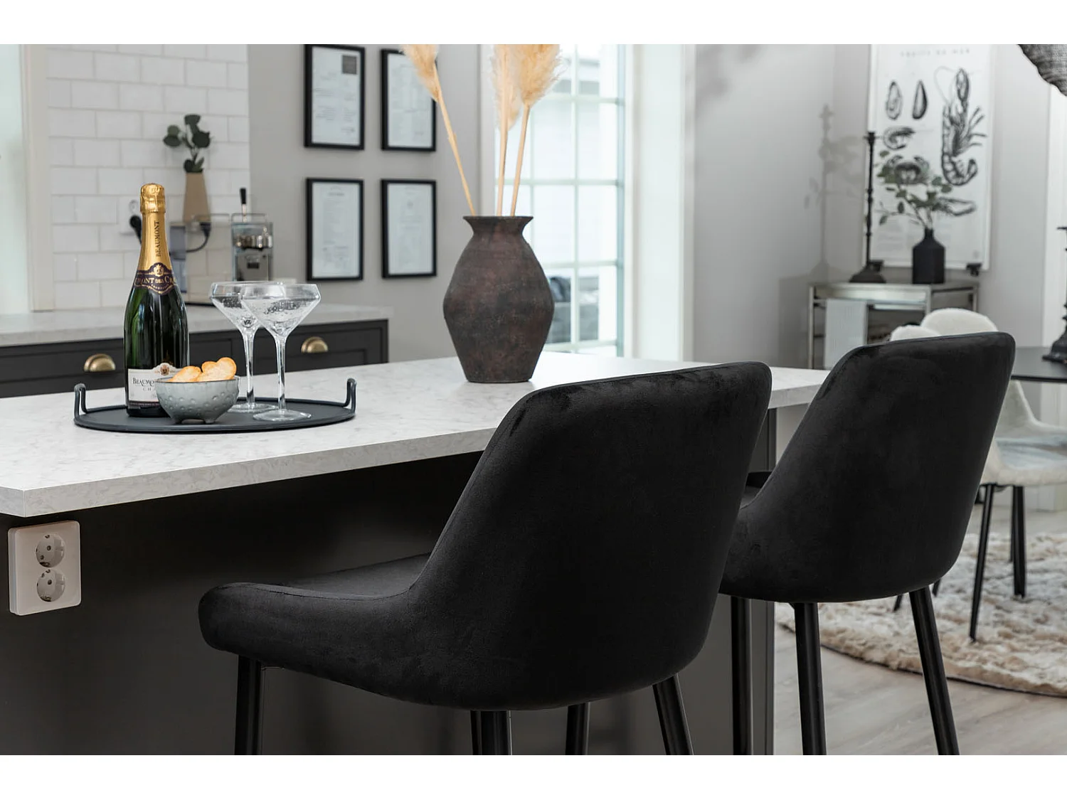 Plaza Tabouret de bar, noir.